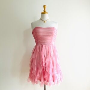 Le Chateau Pink Tulle Strapless Mini Dress